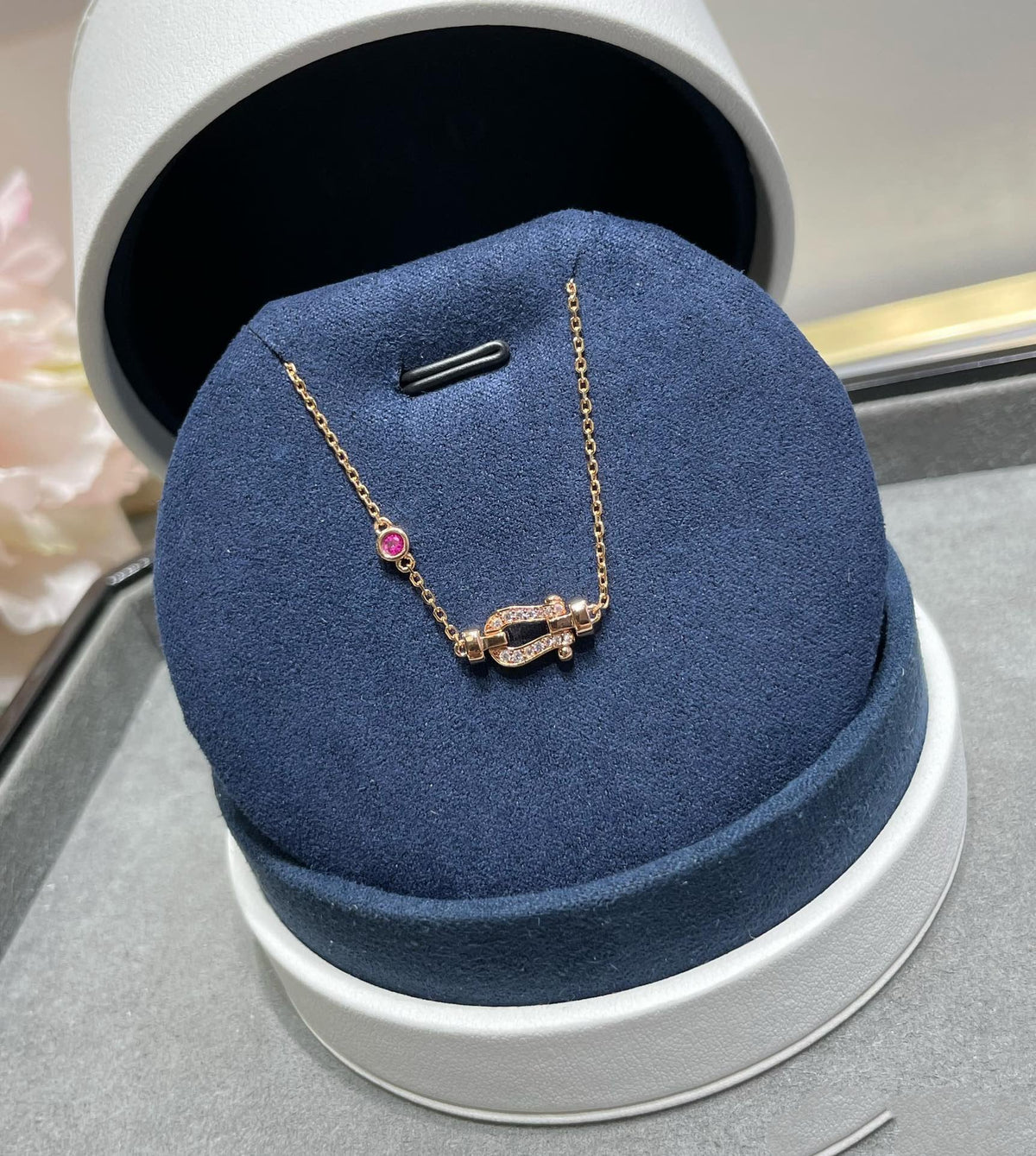 [Cadisa]FORCE 10 DIAMOND CHAIN LINK PINK GOLD BRACELET