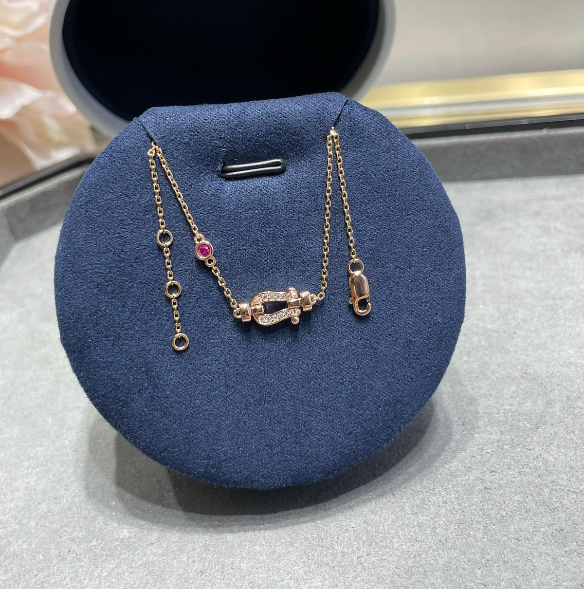 [Cadisa]FORCE 10 DIAMOND CHAIN LINK PINK GOLD BRACELET