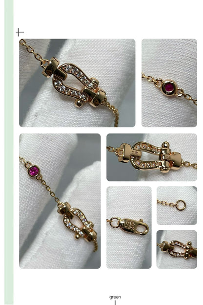 [Cadisa]FORCE 10 DIAMOND CHAIN LINK PINK GOLD BRACELET