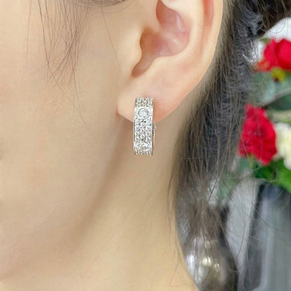 [Cadisa] LOVE 5.5MM DIAMOND PAVED EARRINGS