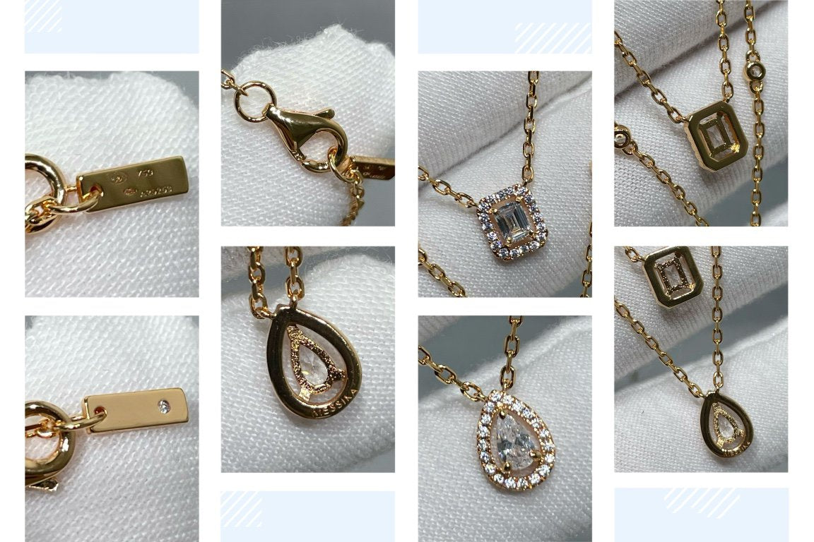 [Cadisa]MY TWIN 2 ROW DIAMOND NECKLACE
