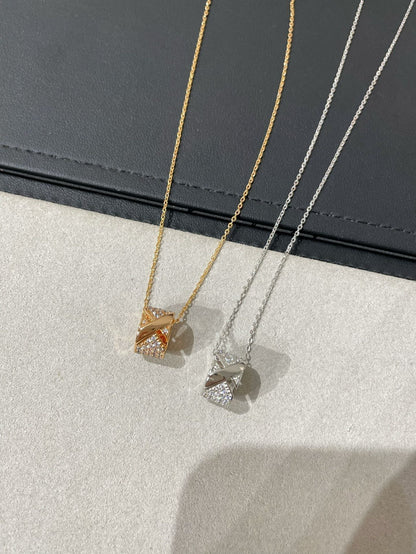 [Cadisa]LIENS EVIDENCE DIAMOND PAVED NECKLACE