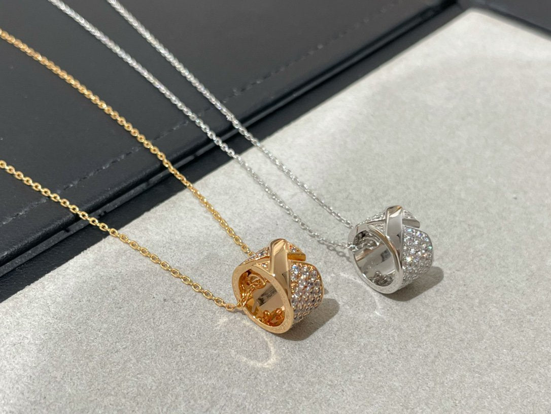 [Cadisa]LIENS EVIDENCE DIAMOND PAVED NECKLACE