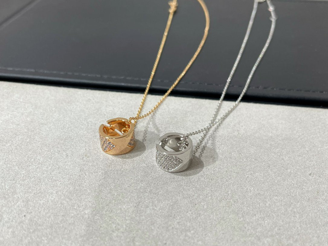 [Cadisa]LIENS EVIDENCE DIAMOND PAVED NECKLACE