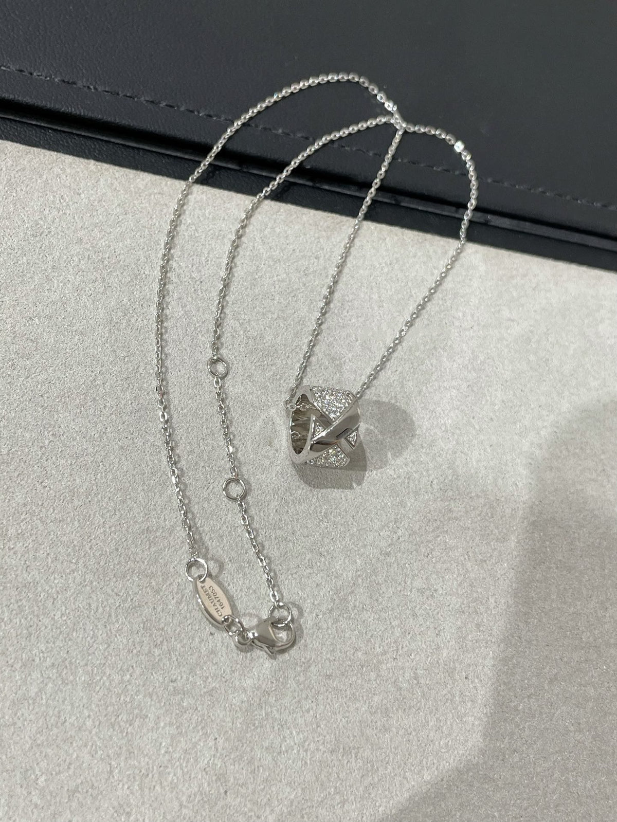 [Cadisa]LIENS EVIDENCE DIAMOND PAVED NECKLACE