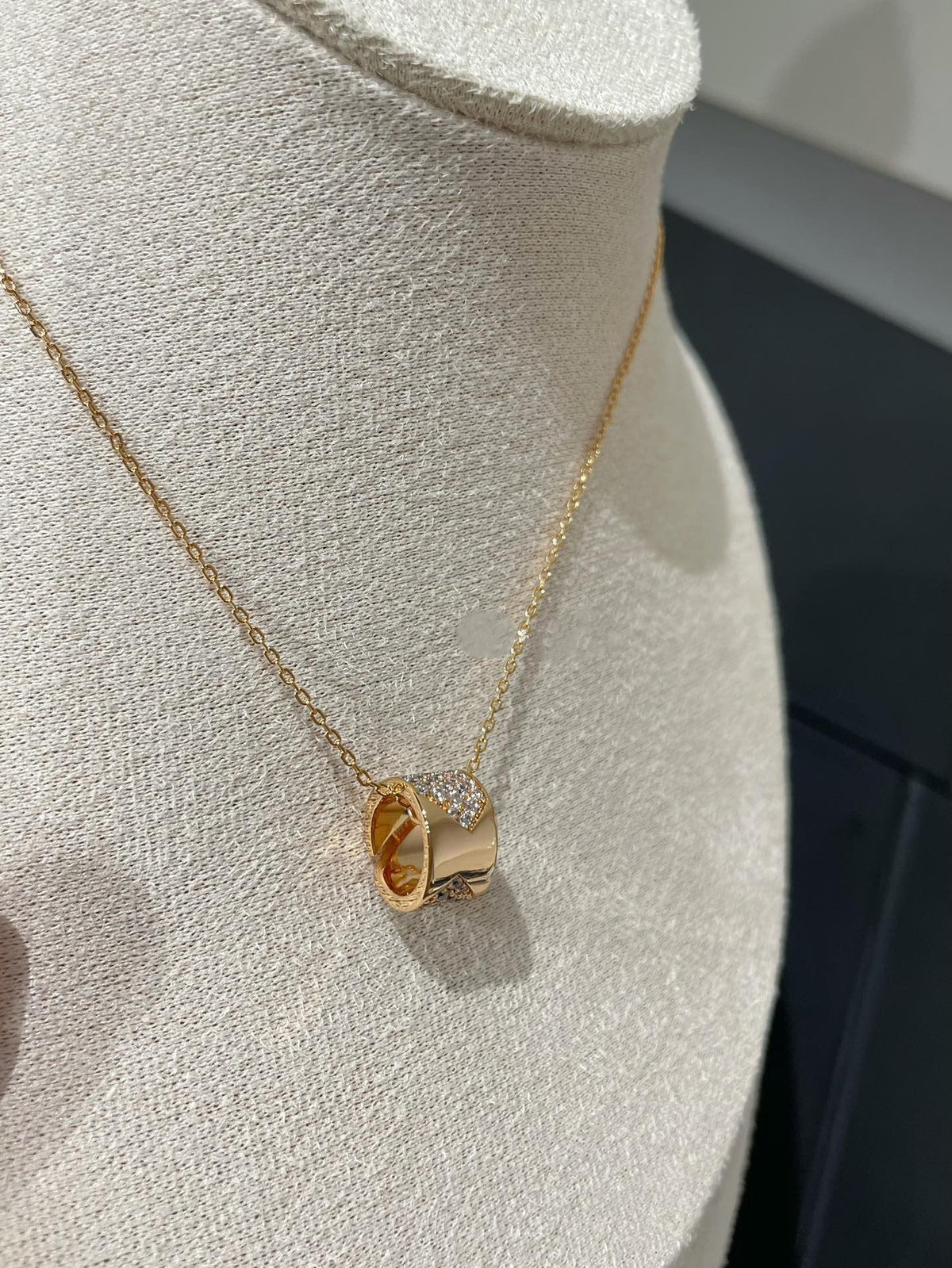 [Cadisa]LIENS EVIDENCE DIAMOND PAVED NECKLACE