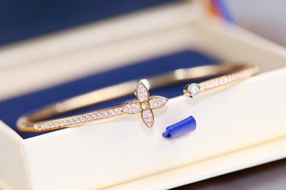 [Cadisa]IDYLLE PINK GOLD OPEN BRACELET DIAMOND PAVED
