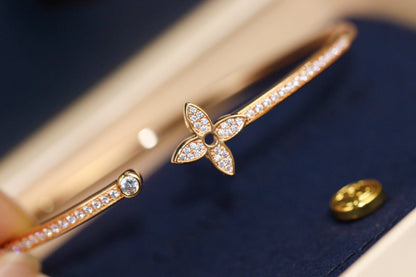 [Cadisa]IDYLLE PINK GOLD OPEN BRACELET DIAMOND PAVED