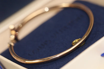 [Cadisa]IDYLLE PINK GOLD OPEN BRACELET DIAMOND PAVED