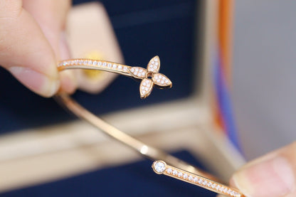[Cadisa]IDYLLE PINK GOLD OPEN BRACELET DIAMOND PAVED