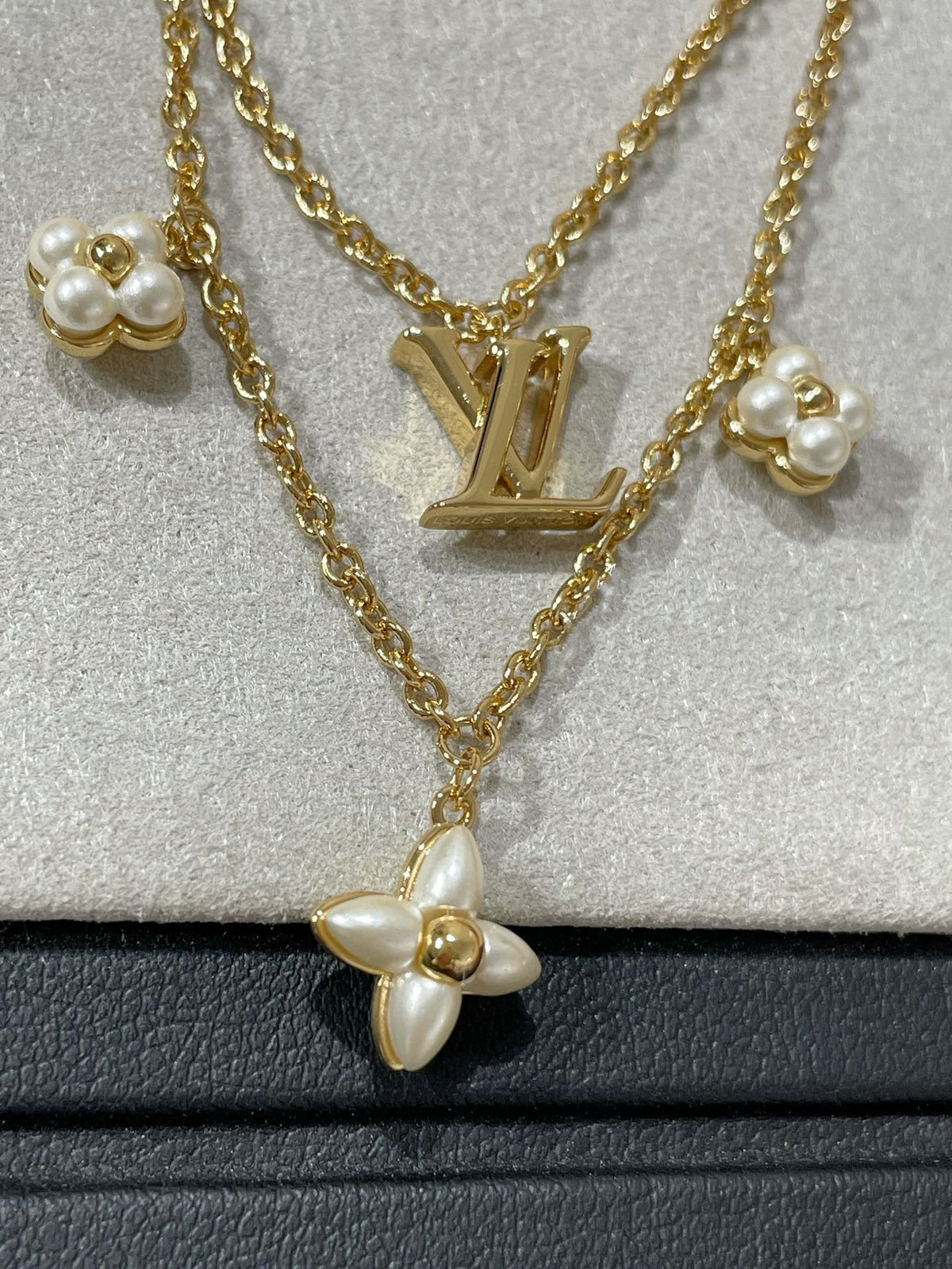 [Cadisa]FLOWERGRAM GOLD MOP DOUBLE ROW NECKLACE