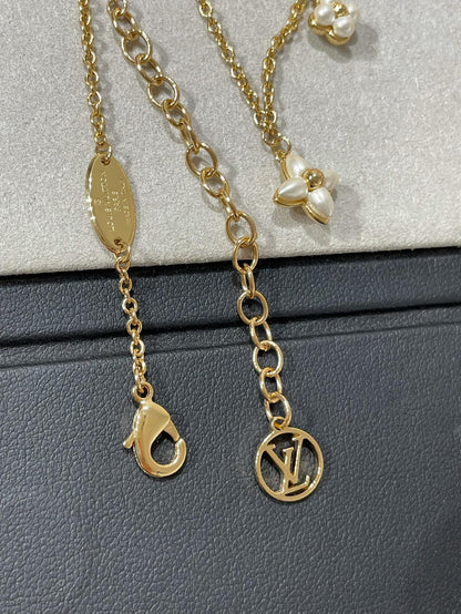 [Cadisa]FLOWERGRAM GOLD MOP DOUBLE ROW NECKLACE