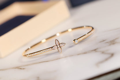 [Cadisa]IDYLLE GOLD OPEN BRACELET DIAMOND PAVED