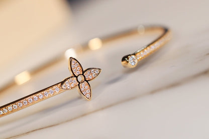 [Cadisa]IDYLLE GOLD OPEN BRACELET DIAMOND PAVED