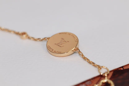 [Cadisa]STAR AND SUN 4 MOTIF PINK GOLD MALACHITE BRACELET