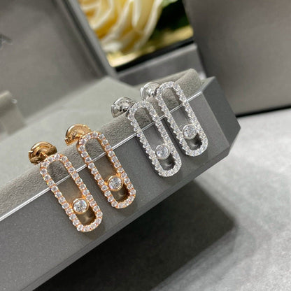 [Cadisa]MOVE UNO STUD DIAMOND PAVED EARRINGS