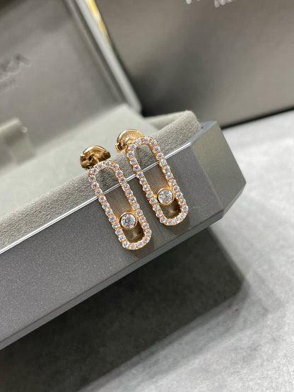 [Cadisa]MOVE UNO STUD DIAMOND PAVED EARRINGS