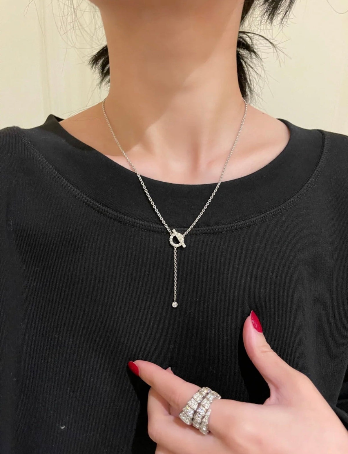 [Cadisa]FINESSE SILVER DIAMOND NECKLACE