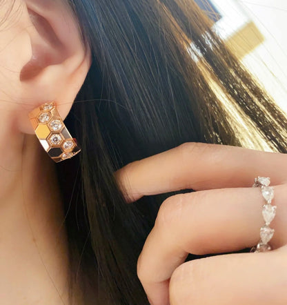 [Cadisa]BEE LOVE DIAMOND HOOP EARRINGS