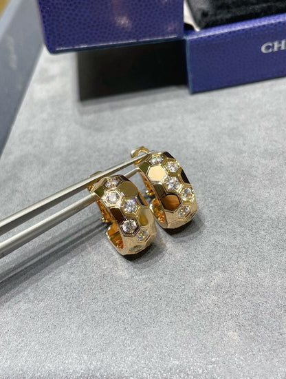 [Cadisa]BEE LOVE DIAMOND HOOP EARRINGS
