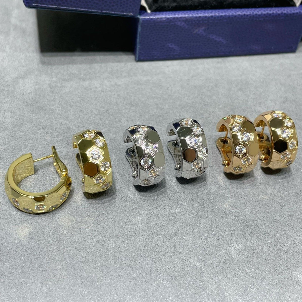 [Cadisa]BEE LOVE DIAMOND HOOP EARRINGS