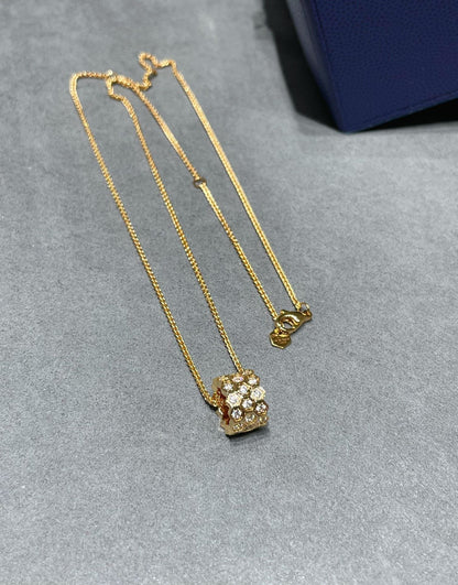 [Cadisa]BEE LOVE DIAMOND PAVED 3 ROW NECKLACE