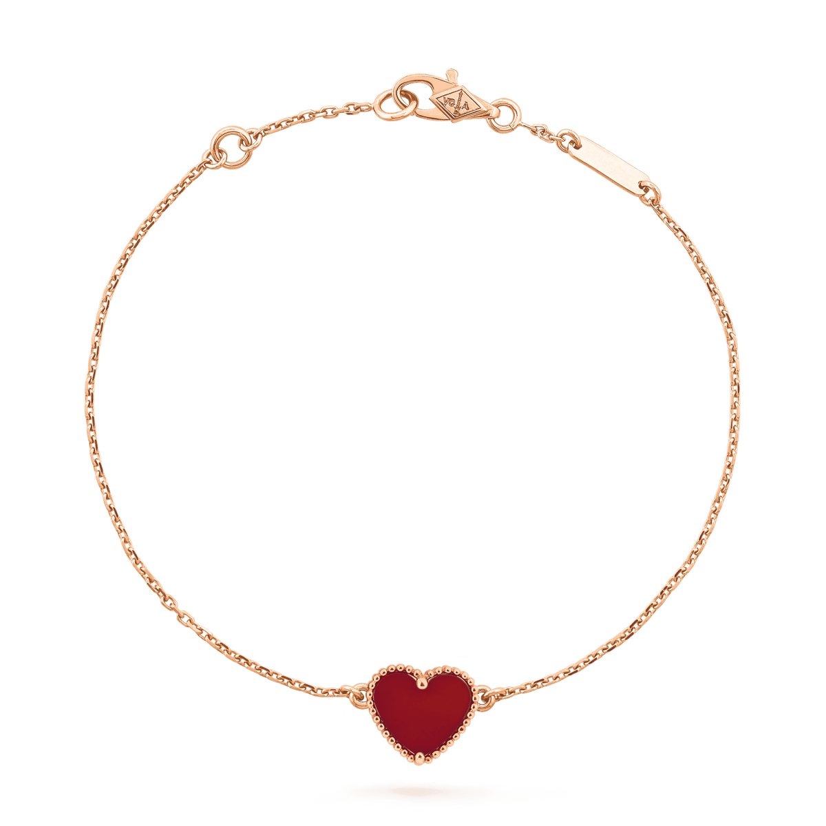 [Cadisa]HEART CARNELIAN PINK GOLD BRACELET