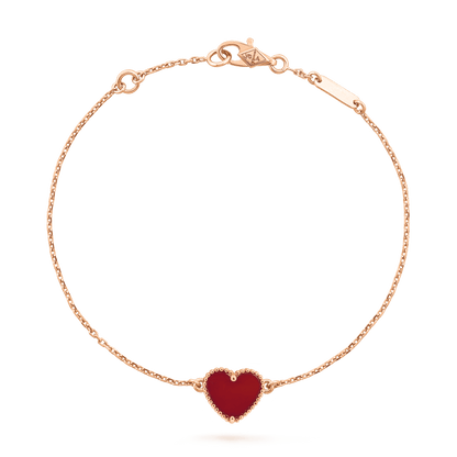 [Cadisa]HEART CARNELIAN PINK GOLD BRACELET