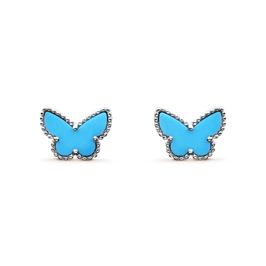 [Cadisa]BUTTERFLY TURQUOISE EARRINGS SILVER