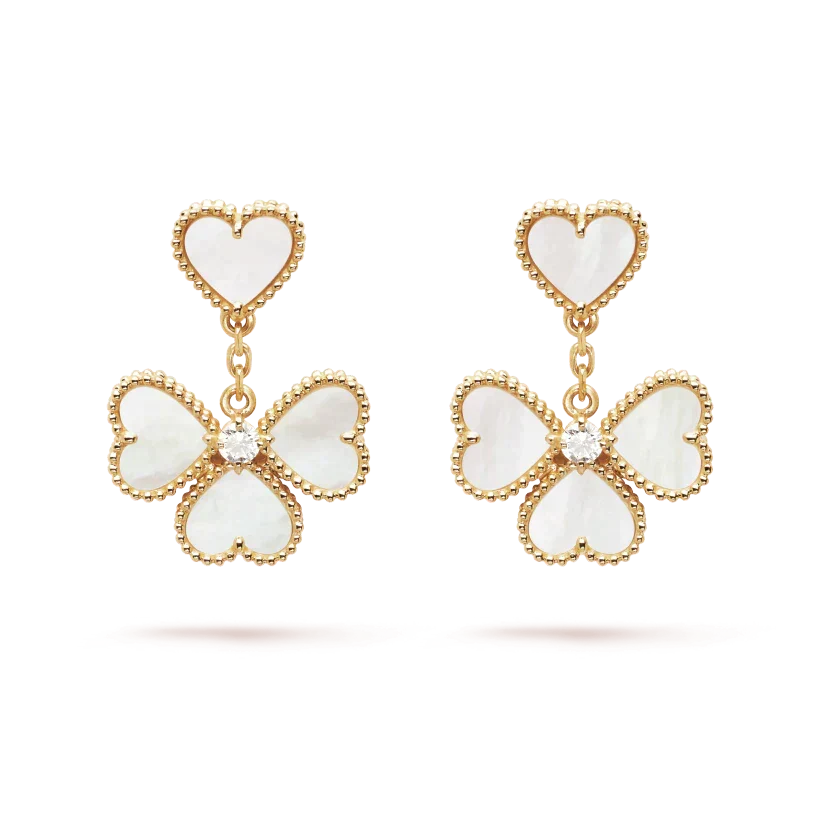 [Cadisa]CLOVER SWEET WHITE MOP EARRINGS