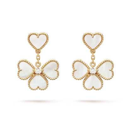 [Cadisa]CLOVER SWEET WHITE MOP EARRINGS
