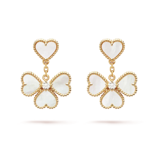 [Cadisa]CLOVER SWEET WHITE MOP EARRINGS