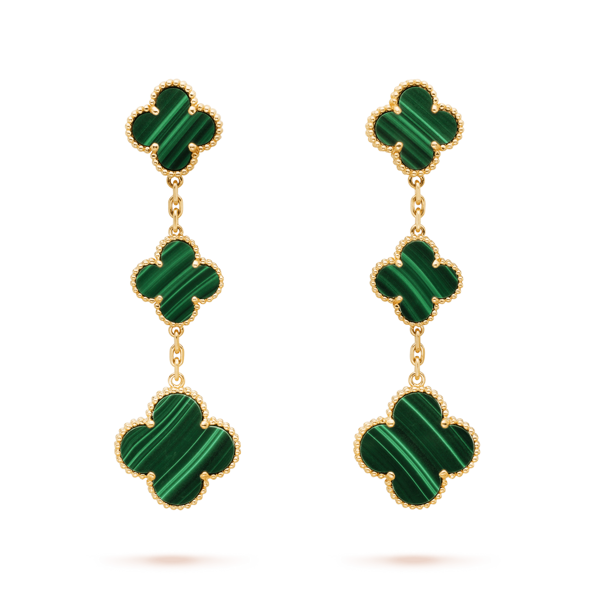 [Cadisa]CLOVER MALACHITE 3 MOTIFS GOLD