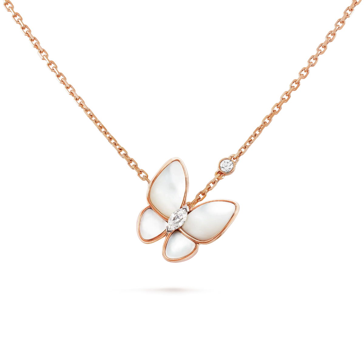 [Cadisa]BUTTERFLY MOP DIAMOND NECKLACE
