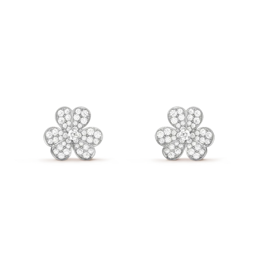 [Cadisa]CLOVER COMOS DIAMOND EARRINGS SILVER