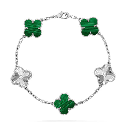 [Cadisa] CLOVER 5 MOTIF MALACHITE BRACELET COLLECTION