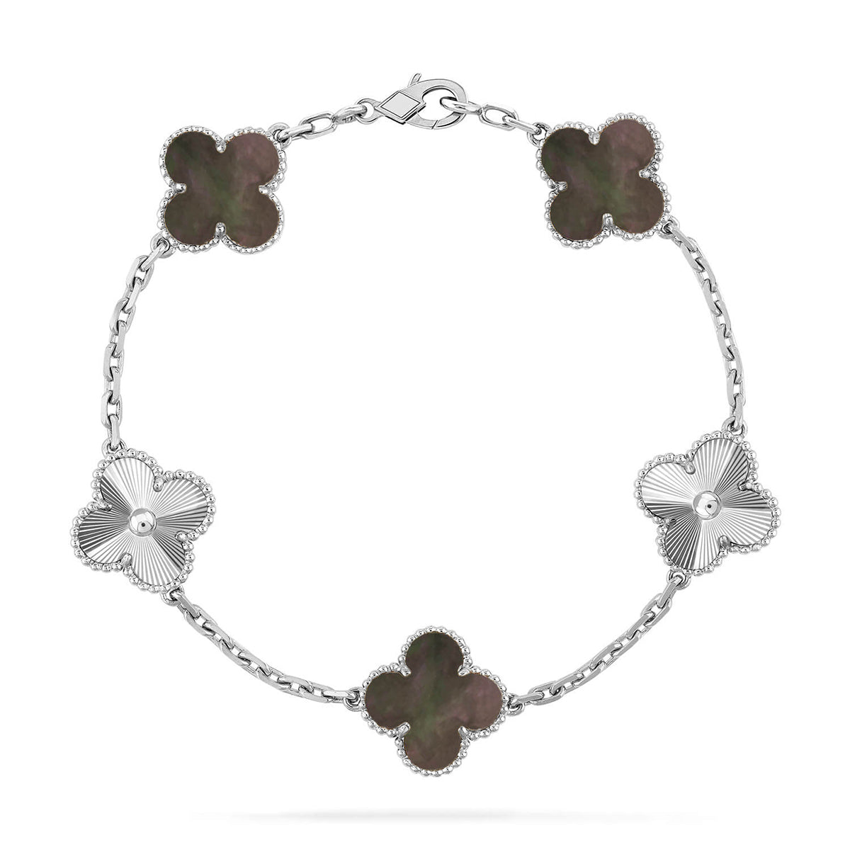 [Cadisa] CLOVER 5 MOTIF GRAY MOP BRACELET COLLECTION