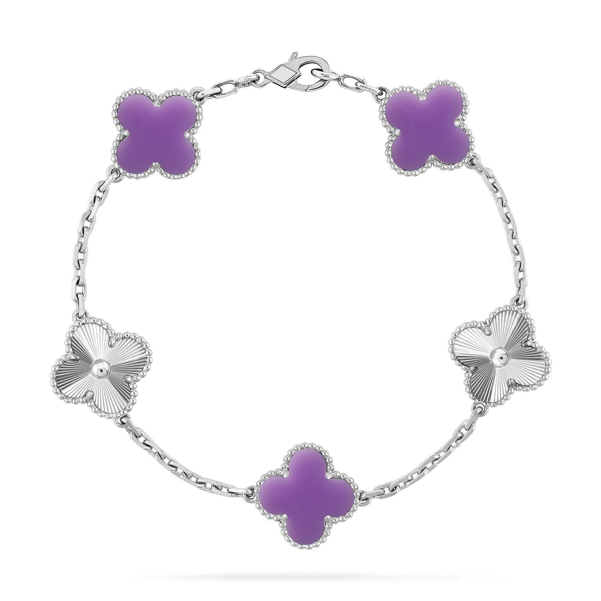 [Cadisa]CLOVER 5 MOTIF LIGHT PURPLE BRACELET COLLECTION
