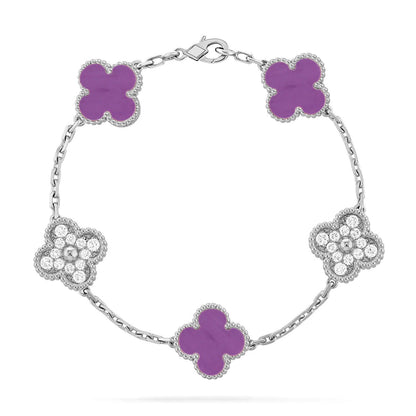 [Cadisa] CLOVER 5 MOTIF VIOLET BRACELET COLLECTION