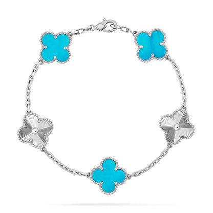 [Cadisa] CLOVER 5 MOTIF TURQUOISE BRACELET COLLECTION