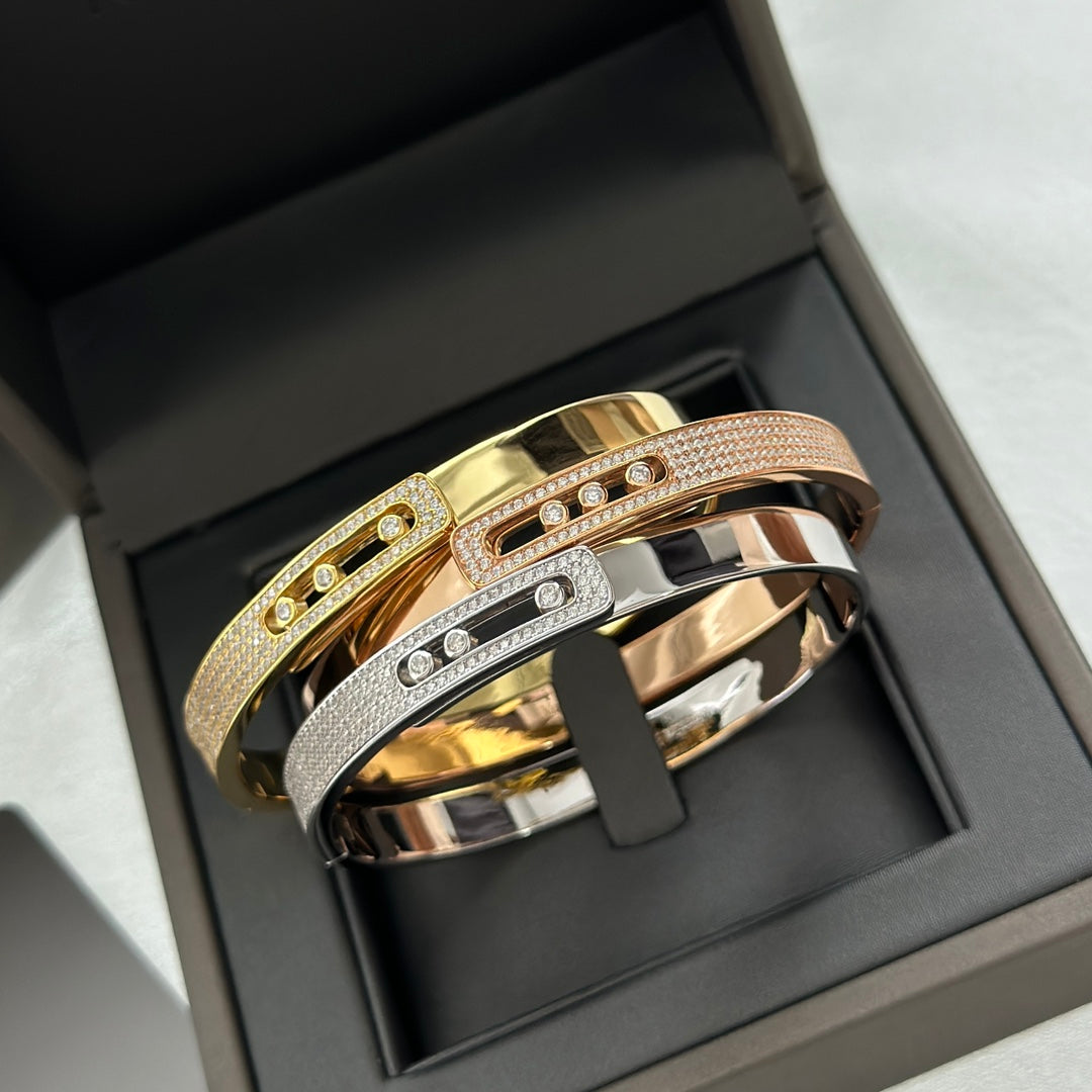 [Cadisa]Move Noa Rose Gold Pavé Diamond Bangle Bracelet