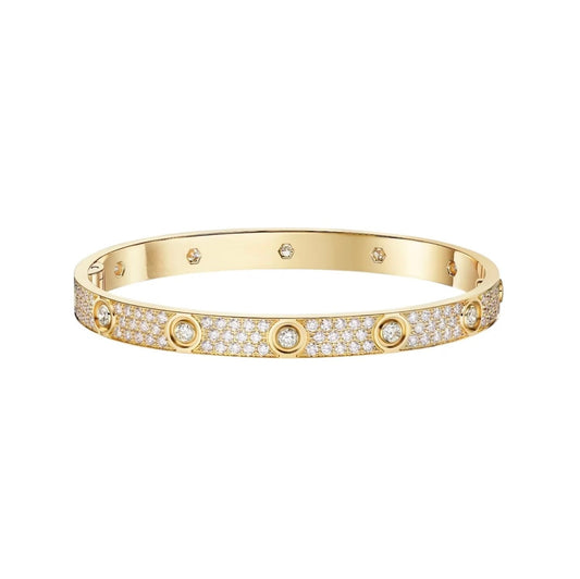 [Cadisa] LOVE BRACELET 6.1MM DIAMOND-PAVED 10 BIG DIAMONDS
