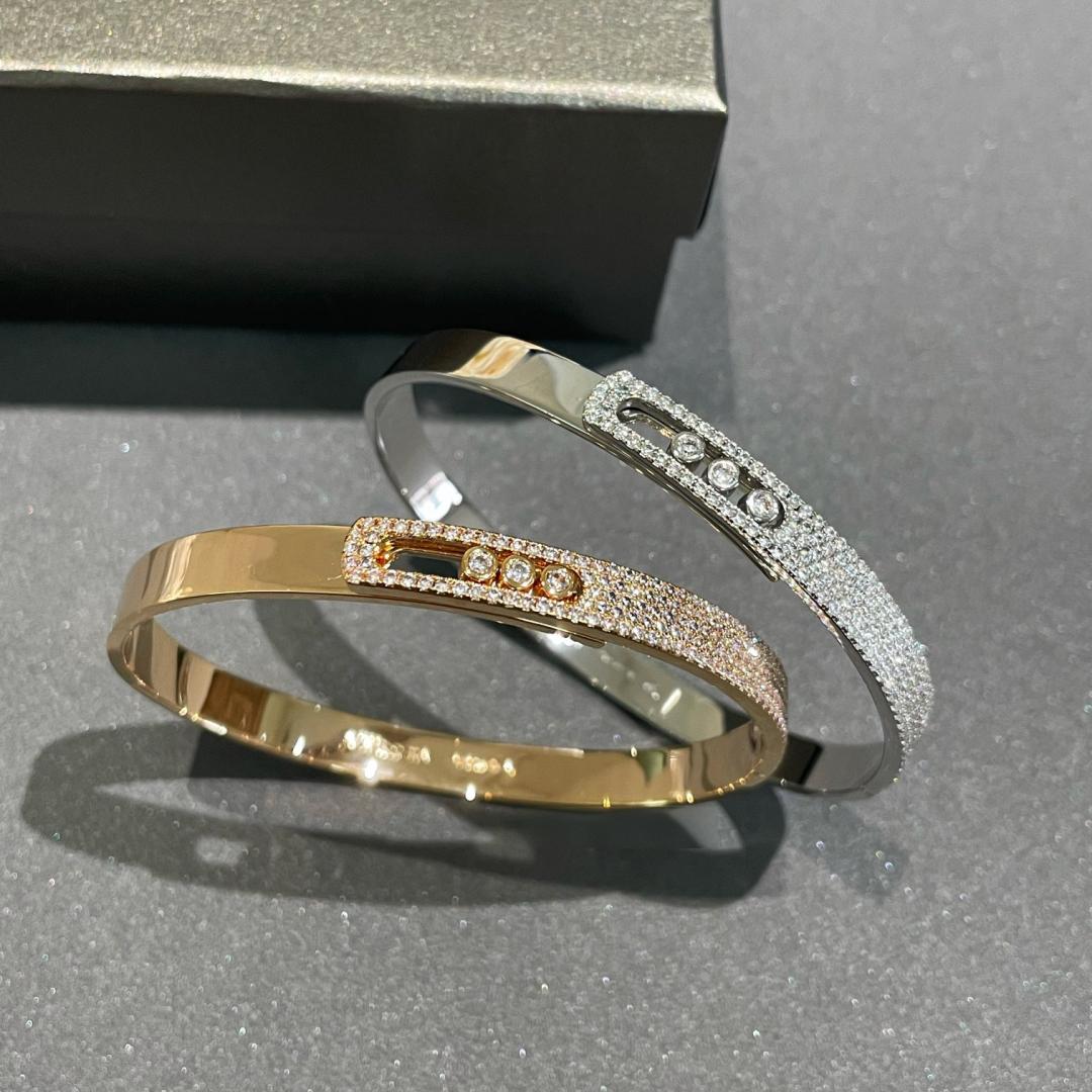 [Cadisa]Move Noa Rose Gold Pavé Diamond Bangle Bracelet