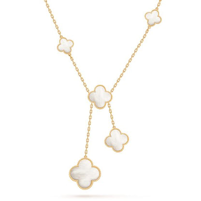 [Cadisa]CLOVER MOTHER OF PEARL NECKLACE 6 MOTIF