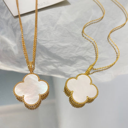 [Cadisa]CLOVER 25MM MOP LARGE PENDANT NECKLACE