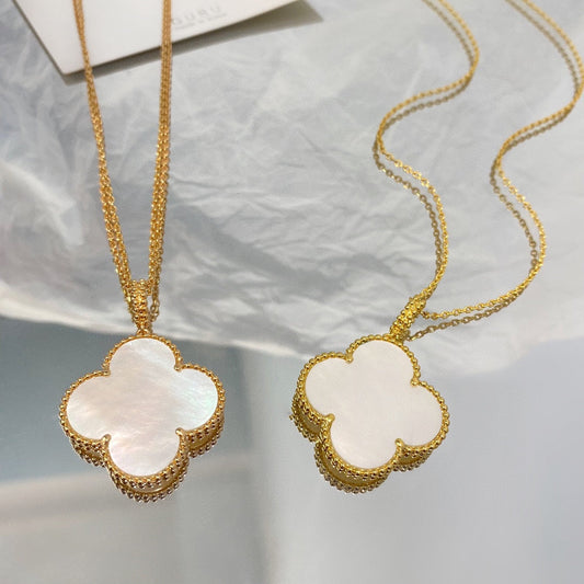 [Cadisa]CLOVER 25MM MOP LARGE PENDANT NECKLACE