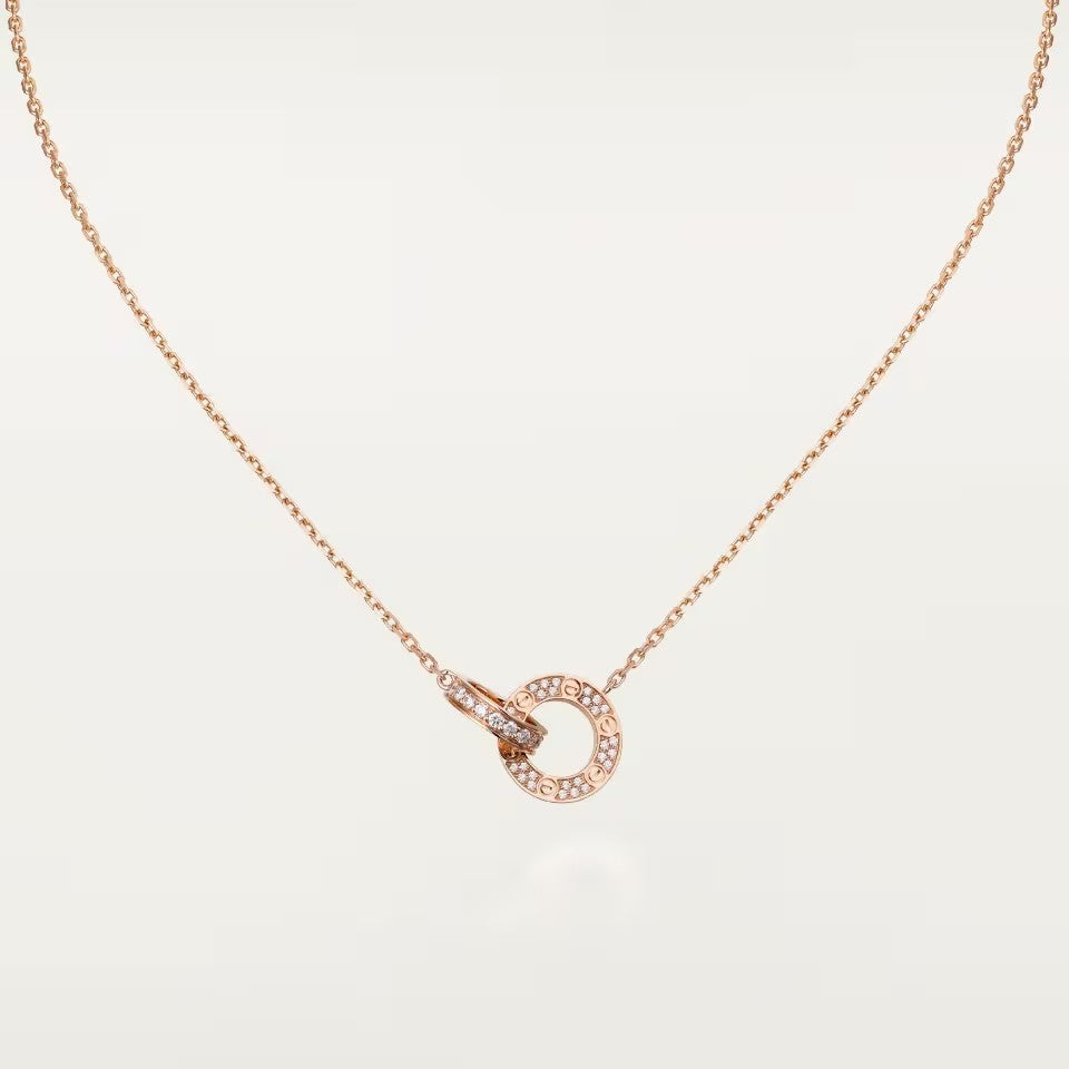 [Cadisa] LOVE  FULL DIAMOND PENDANT NECKLACE