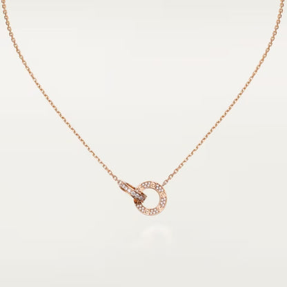 [Cadisa] LOVE  FULL DIAMOND PENDANT NECKLACE