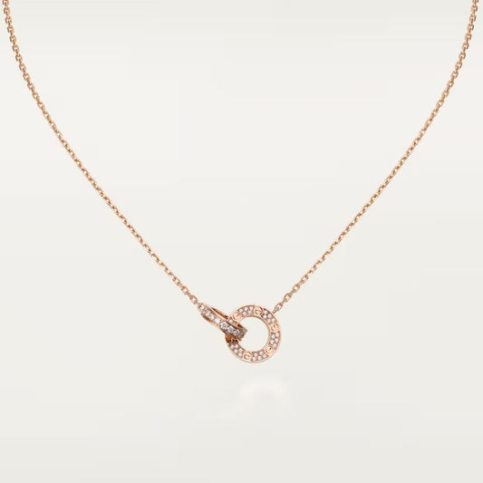 [Cadisa] LOVE  FULL DIAMOND PENDANT NECKLACE