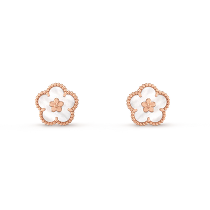 [Cadisa]LUCKY PINK GOLD WHITE MOP EARRINGS